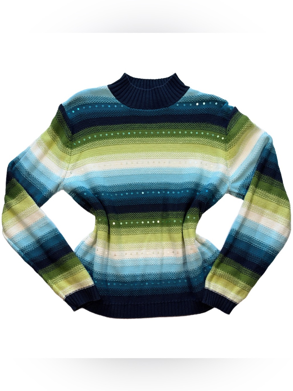 Y2K Vintage Pappagallo Striped Turtleneck Sweater